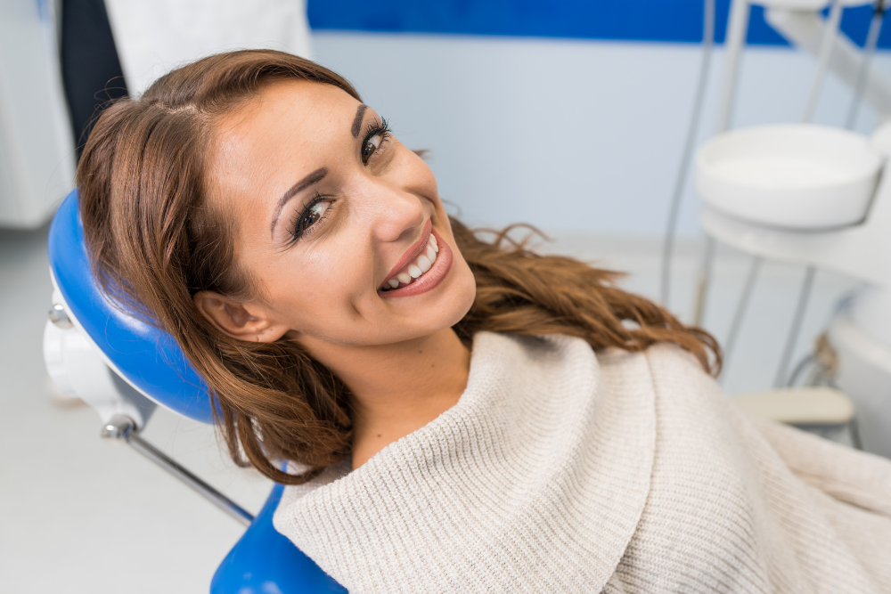 Patient smiling after restorative dental treatment at Foxley Lane Dental