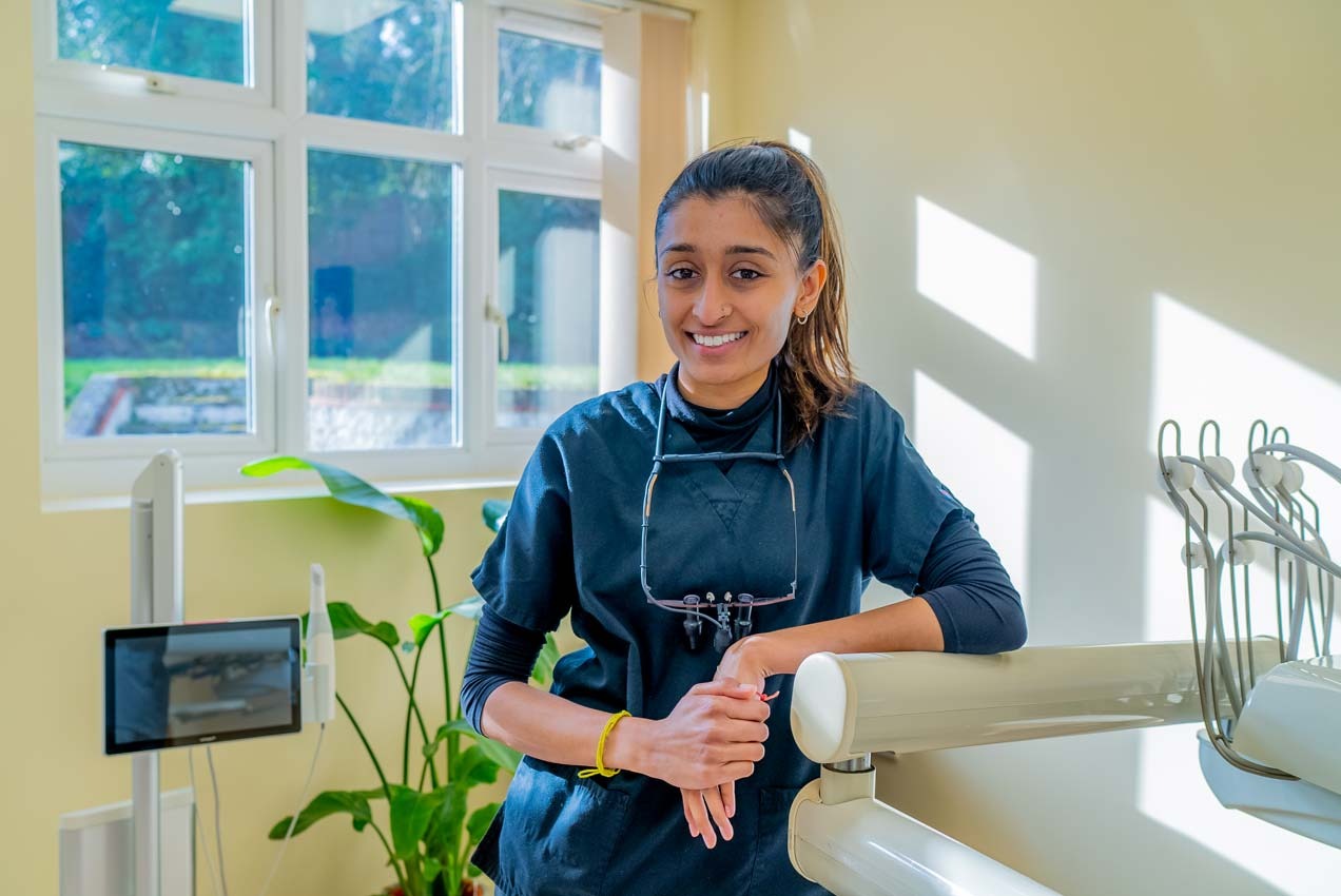 Foxley Lane Dental clinician in modern Purley dental surgery, offering expert advice on fluoride toothpaste and enamel health.