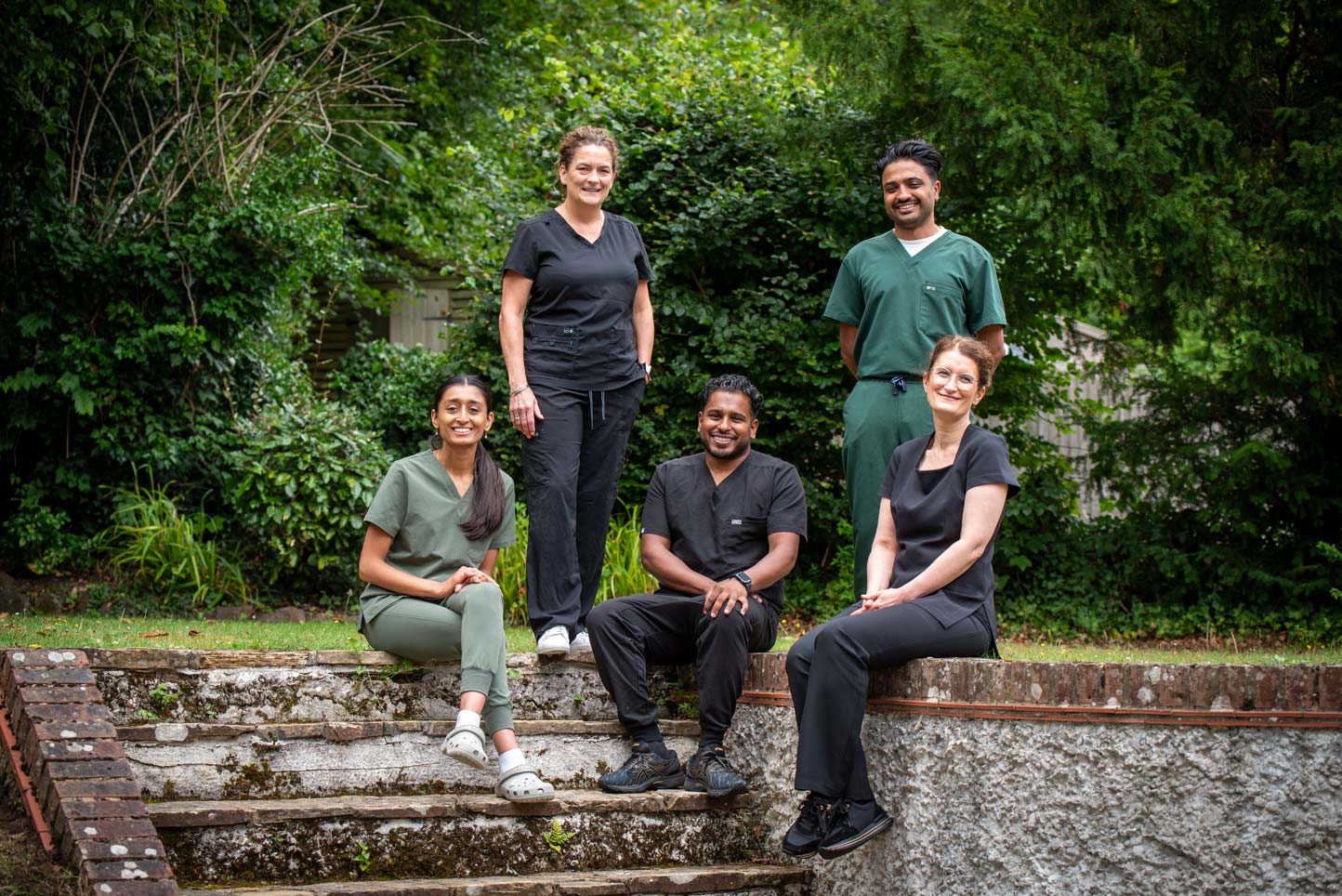 Dental team at a Purley practice representing full mouth dental implant treatment and All-on-4 solutions