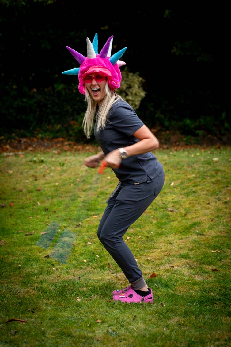 Dental nurse Kayleigh Woolacott creating a fun and relaxed environment for a children’s dental visit, helping support children scared of the dentist