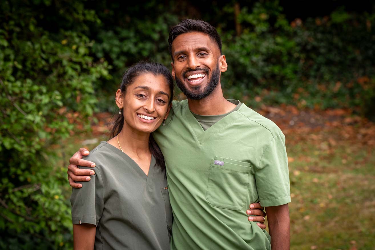 Principal dentists Punita Shah and Nirmalan Patkunan providing cosmetic dentistry including veneers and composite bonding in Purley